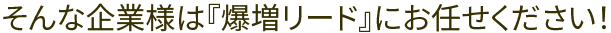 そんな企業様は『爆増リード』にお任せください！